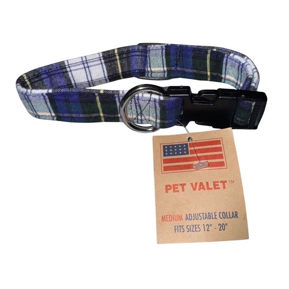 NWT Pet Valet Plaid Dog Collar SIZE Medium 12”-20”